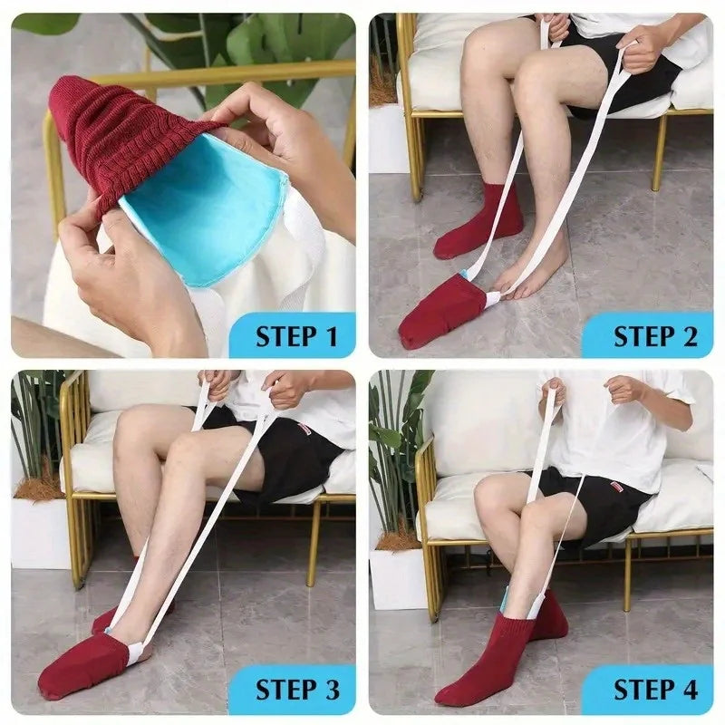 No-Bend Sock Aid Tool – Ergonomic Handle Sock Helper Dressing Aid Tool SPOT