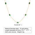 Green Cubic Zirconia Necklace – Gold CZ Charm Women's Jewelry CZ Pendant Necklace SPOT gold Necklace