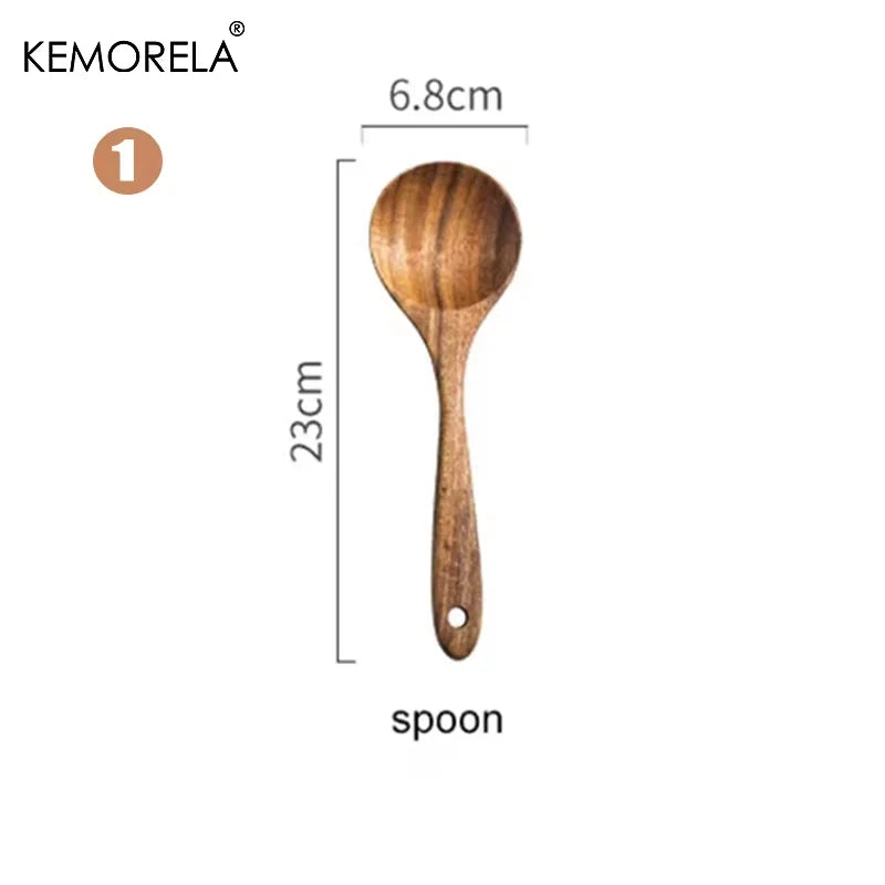 KEMORELA Teak Wood Skimmer Spoon – Nano Colander Soup Ladle Wooden Kitchen Utensil SPOT Seasoning spoon Generel