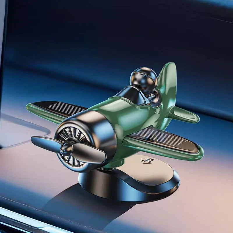 Solar Powered Rotating Airplane Car Dashboard Ornament Car Dashboard Ornament SPOT BL