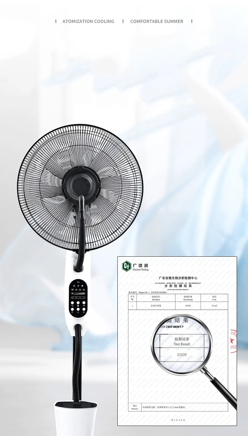16-Inch Heavy-Duty Outdoor Mist Fan – 5-Blade Pedestal Fan Outdoor Pedestal Fan SPOT