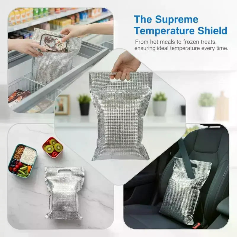 5-Pack Aluminum Foil Insulated Thermal Bags – Food Fresh Insulated Thermal Bags SPOT