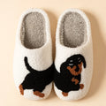 Dachshund Dog Women's Indoor Slippers – Cozy Winter Cotton Women's Indoor Slippers SPOT 38-39 WHITE