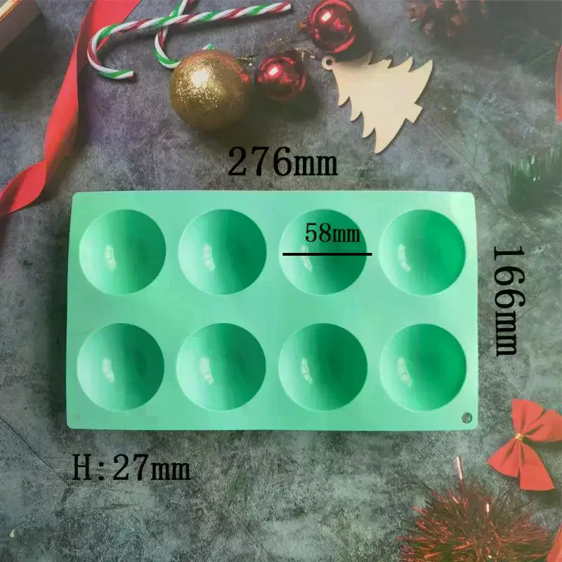 8-Cavity Half Sphere Silicone Mold – BPA-Free Baking & DIY Silicone Baking Mold SPOT