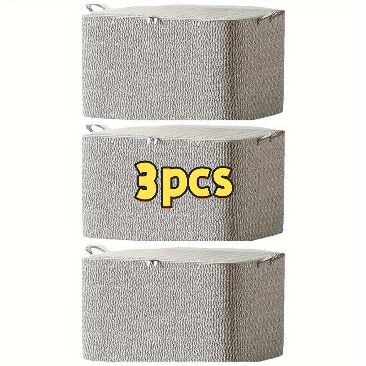 3-Pack Large Storage Bags – Closet & Wardrobe Organizer Closet Storage Bags SPOT grey 3pcs