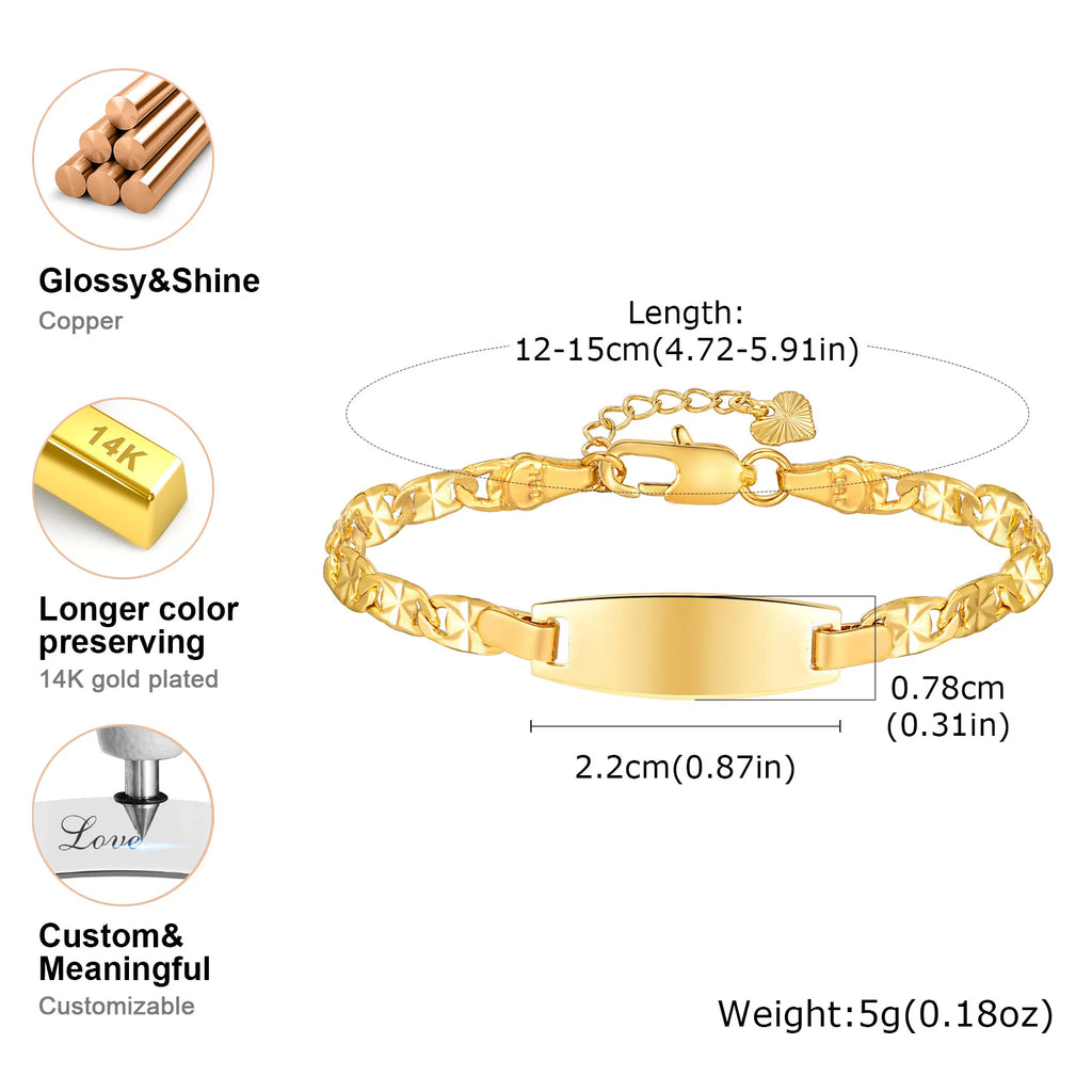 Personalized Baby Name Bracelet – Engraved Stainless Steel ID Kids ID Bracelet SPOT