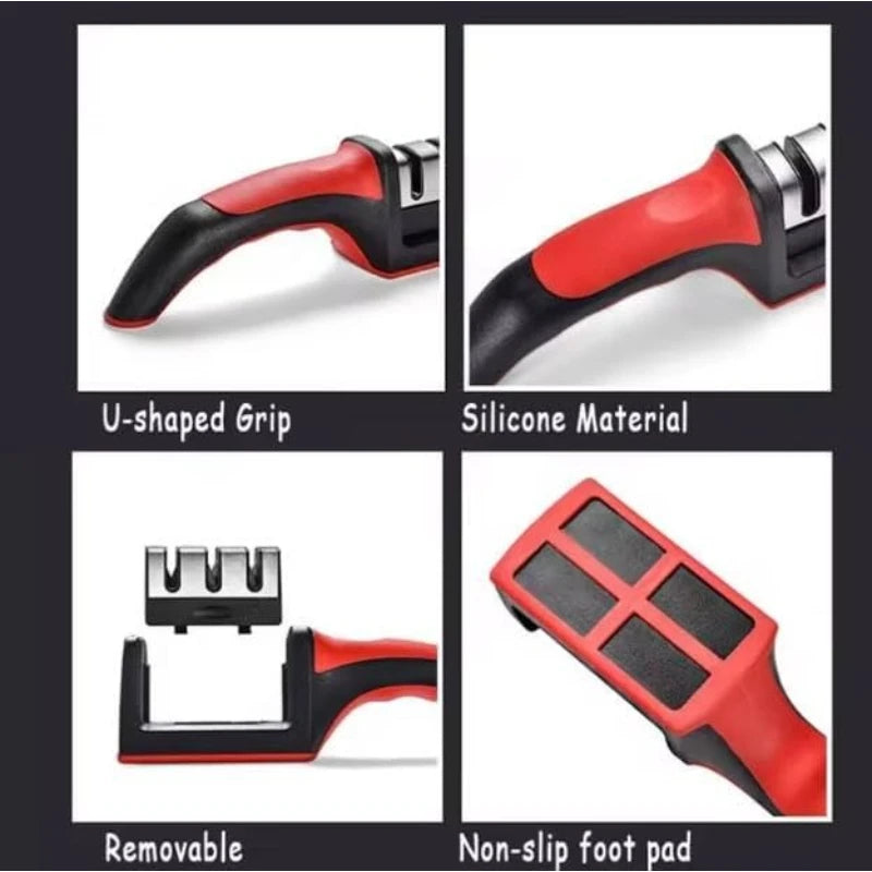 Manual Knife & Scissor Sharpener – Multi-Stage Ceramic Knife Sharpener SPOT