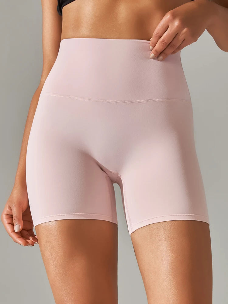 Women's High Waist Squat-Proof Yoga Shorts | Quick-Dry Gym Women's Active Shorts SPOT Light Pink L
