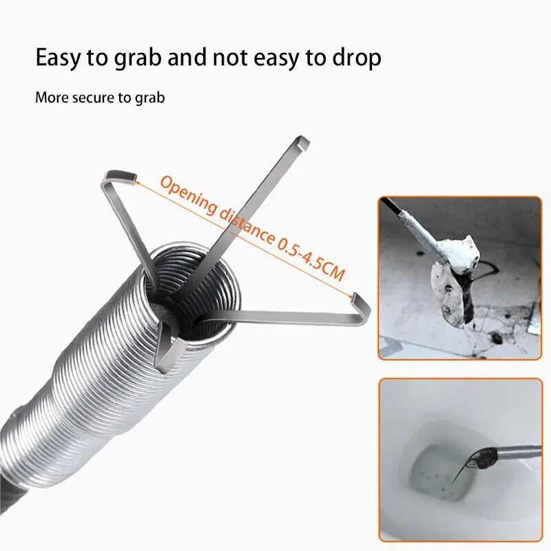 Flexible Drain Snake Clog Remover – 60cm Spring Pipe Tool Drain Snake Tool SPOT