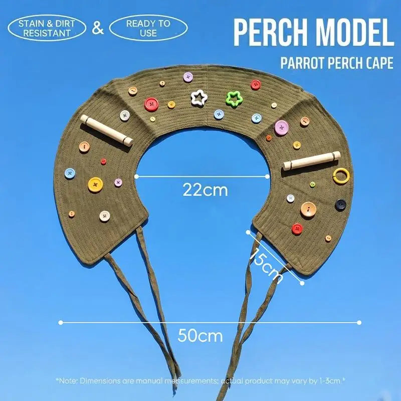 Parrot Shoulder Pad with Wood Perch – Bird Dropping Guard Bird Shoulder Perch SPOT