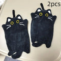 Cartoon Cat Coral Fleece Hand Towel – Soft & Absorbent Decorative Hand Towel SPOT 2pcs