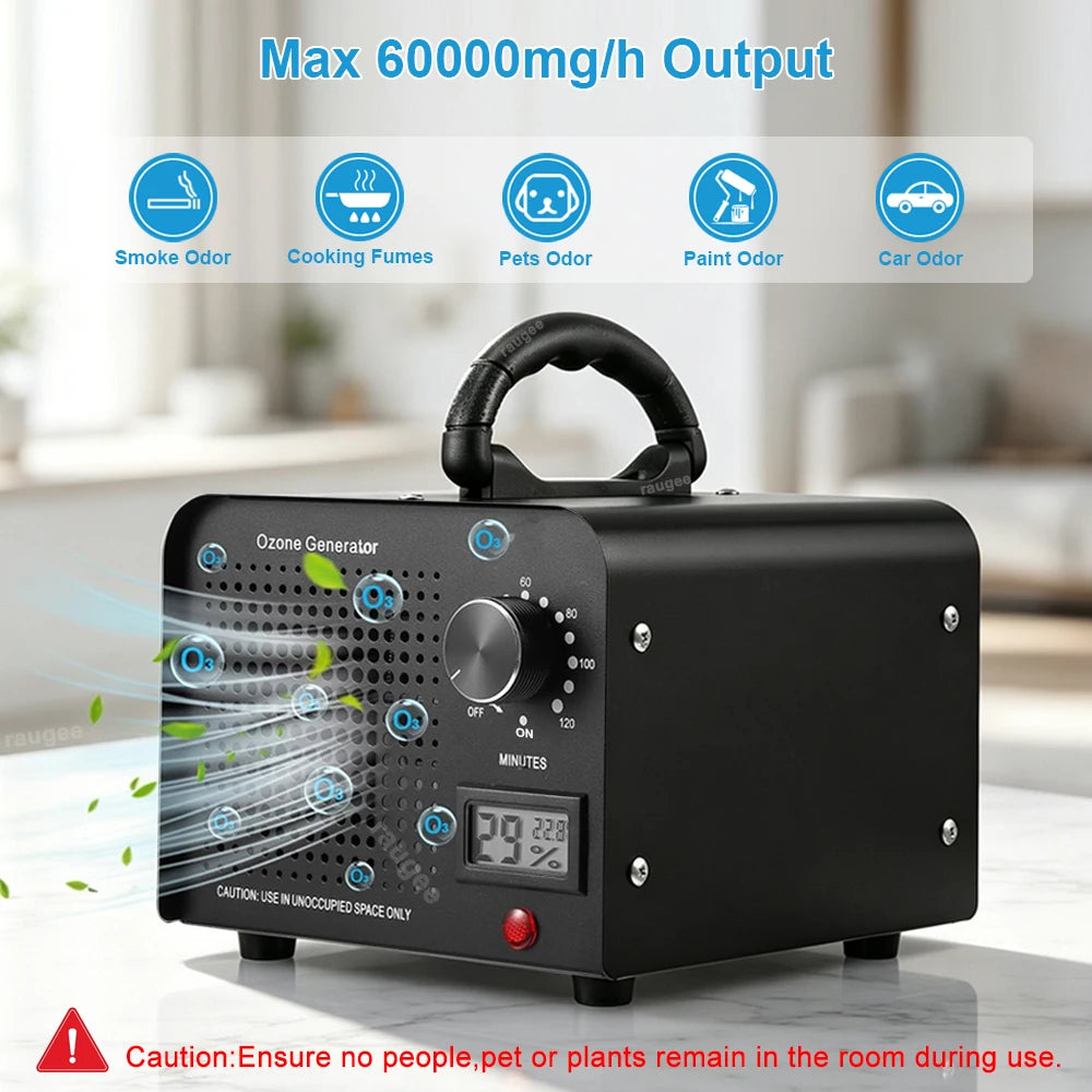 Raugee 60,000mg/h Ozone Generator Air Purifier & Deodorizer Ozone Generator SPOT