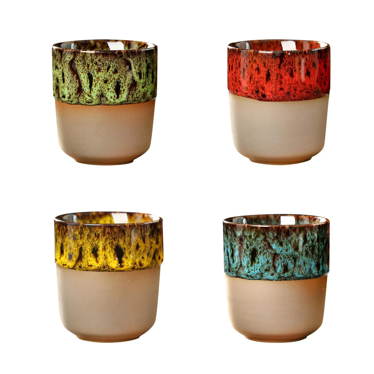 Porcelain Kung Fu Tea Cup 150ml – Drip Glaze Handleless Teacup Porcelain Tea Cup SPOT