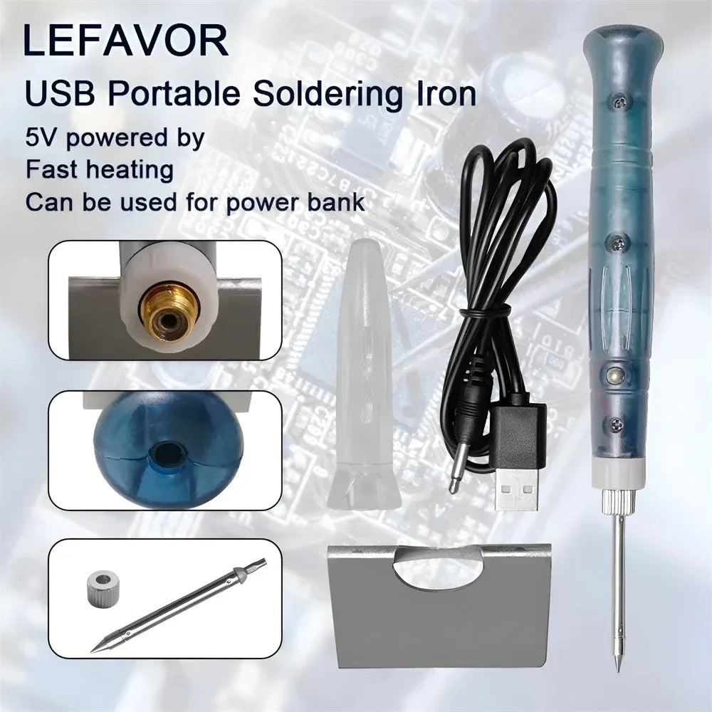 Mini USB Soldering Iron Kit 5V 8W – Adjustable Temp Welding Pen USB Soldering Iron SPOT