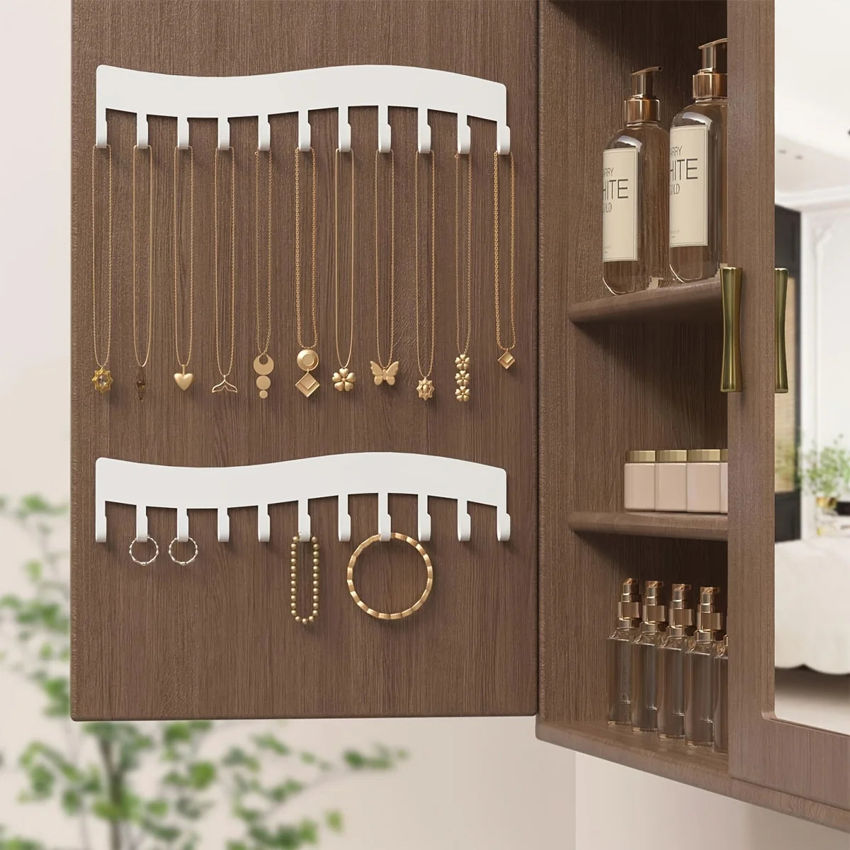 Art Deco Metal Wall Jewelry Organizer – Necklace & Ring Holder Jewelry Wall Organizer SPOT