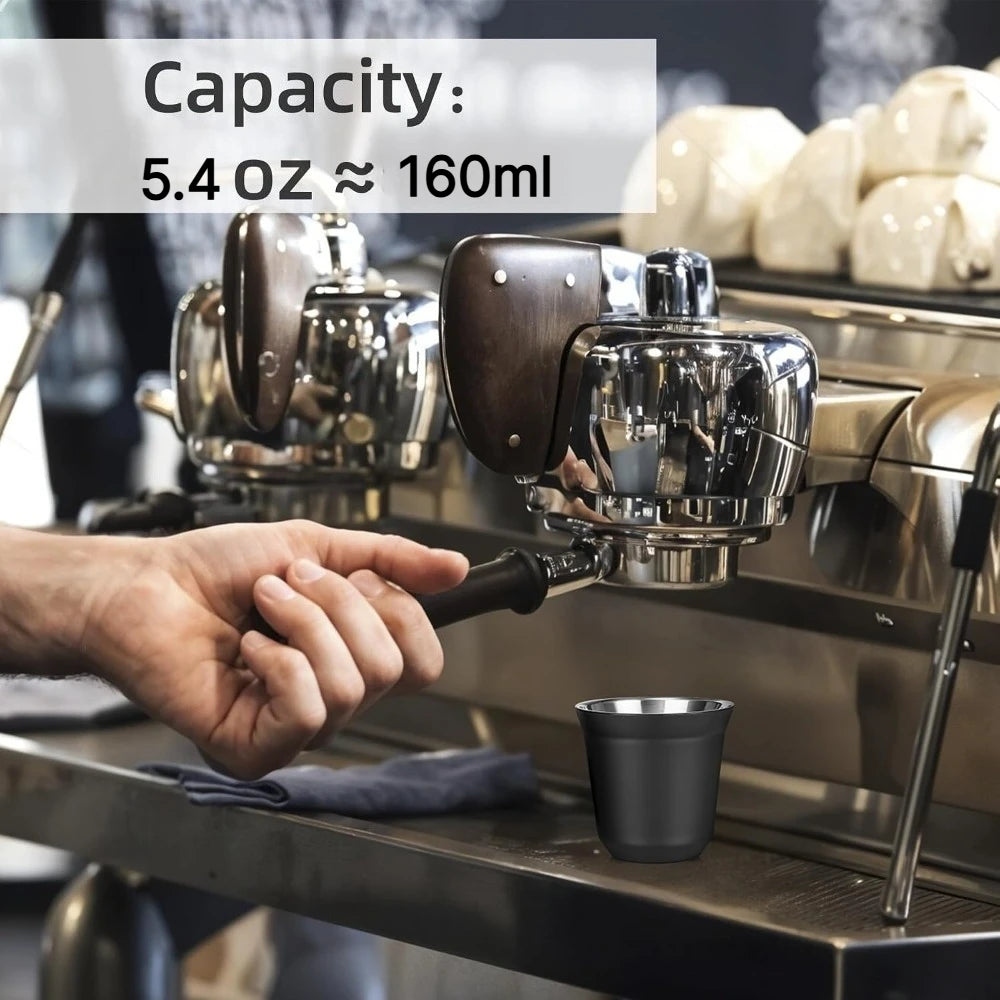 Double Wall Stainless Steel Espresso Mug – Matte Black Insulated Coffee Mug SPOT