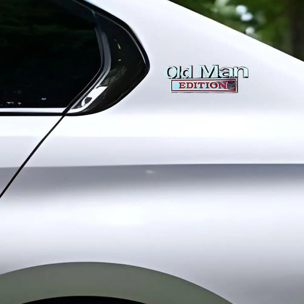 Old Man Edition Metal Car Decal – Retro Bumper Sticker Badge Metal Car Decal SPOT
