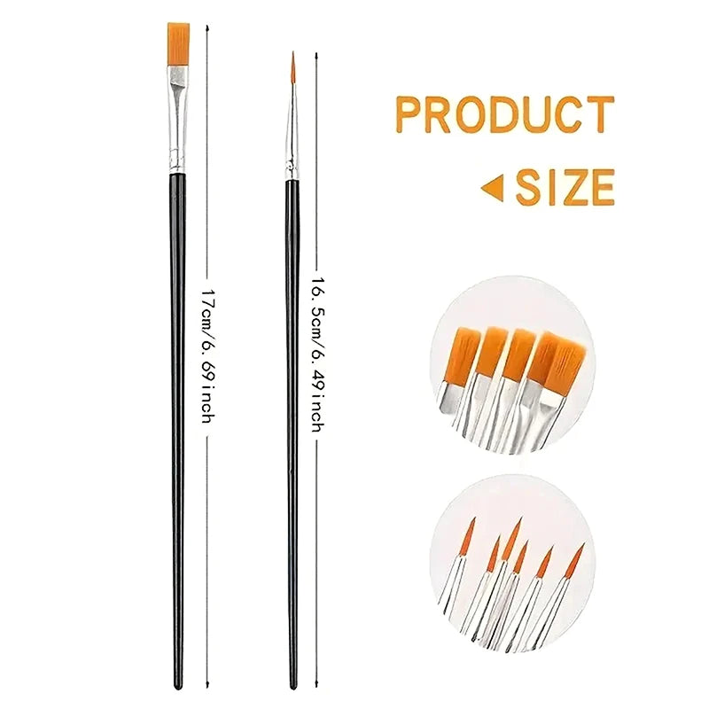 50-Piece Nylon Paint Brush Set – Multi-Size Art Brushes Paint Brush Set SPOT