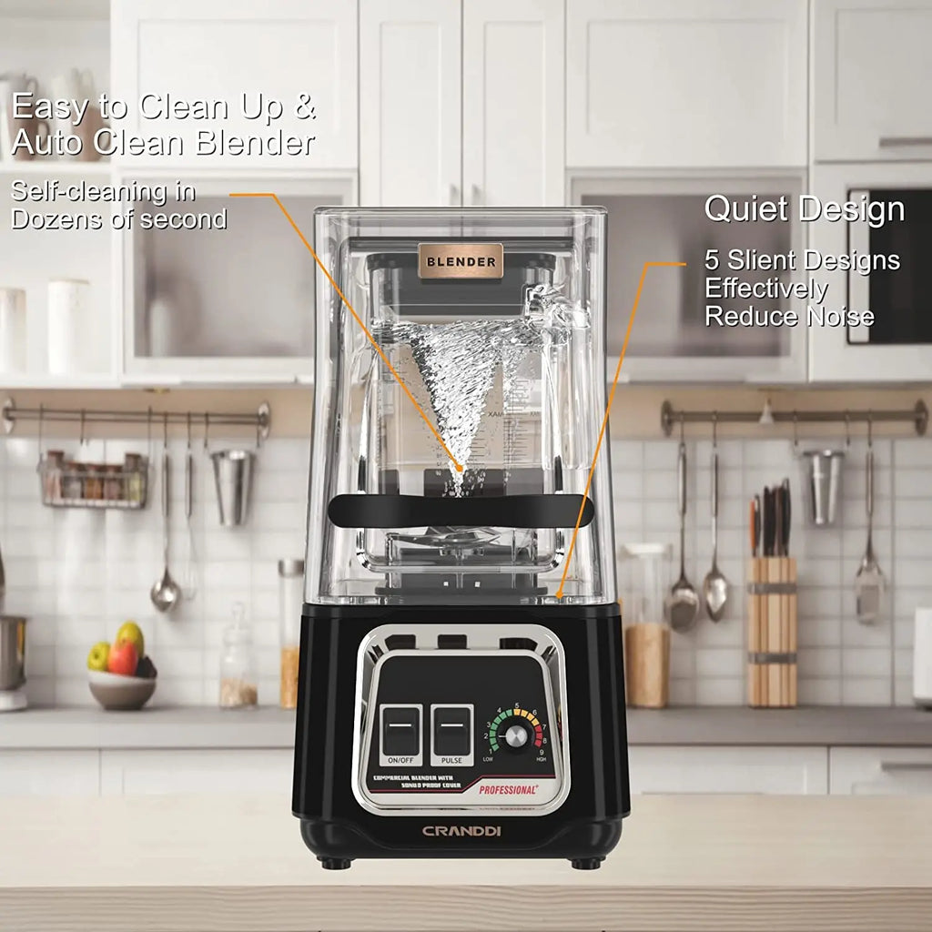 CRANDDI Commercial Blender 2200W Sound Cover | BPA-Free 1.5L Commercial Blender SPOT