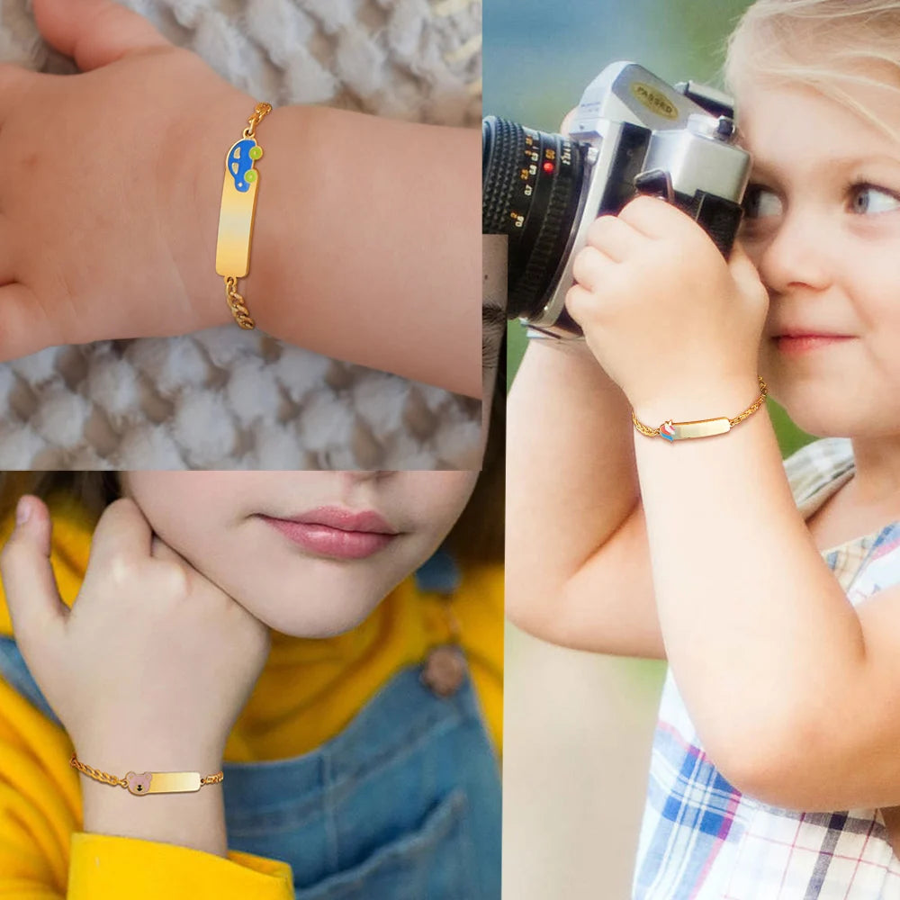 Personalized Engraved Name Bracelet – Stainless Steel, Gold Personalized Bracelet SPOT