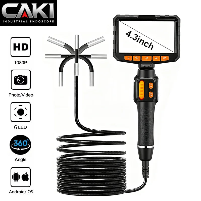 HD 1080P Articulating Borescope – 4.3" LCD Inspection Camera Borescope Inspection Camera SPOT