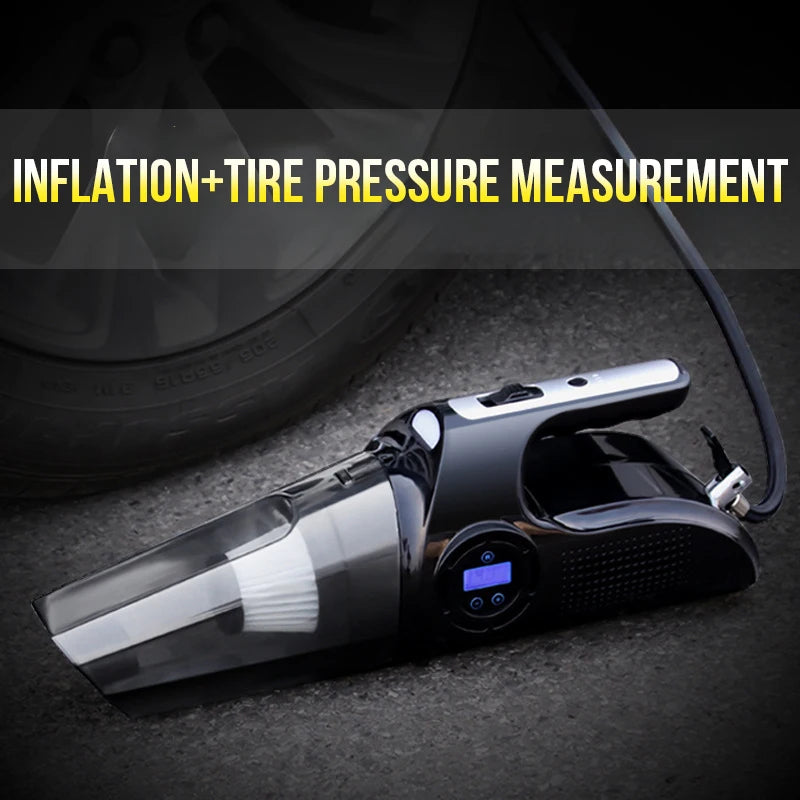 4-in-1 Car Vacuum, Air Pump, Tire Pressure Gauge & LED Light Car Vacuum Cleaner SPOT