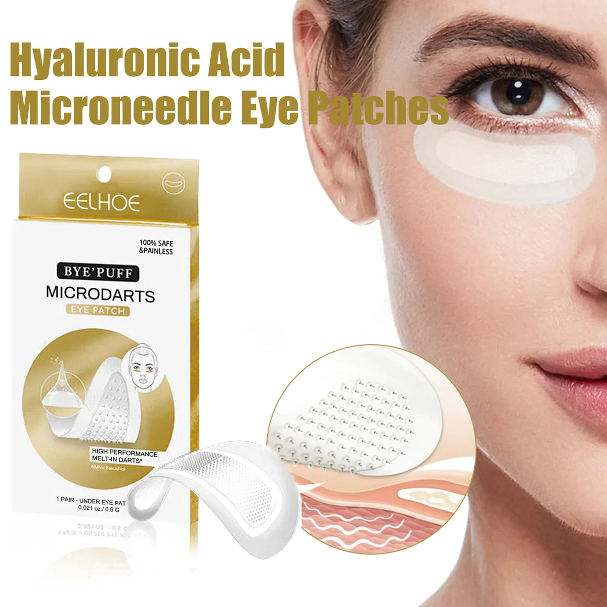 Hyaluronic Acid Microneedle Eye Patches – Brighten & Firm Microneedle Eye Patches SPOT