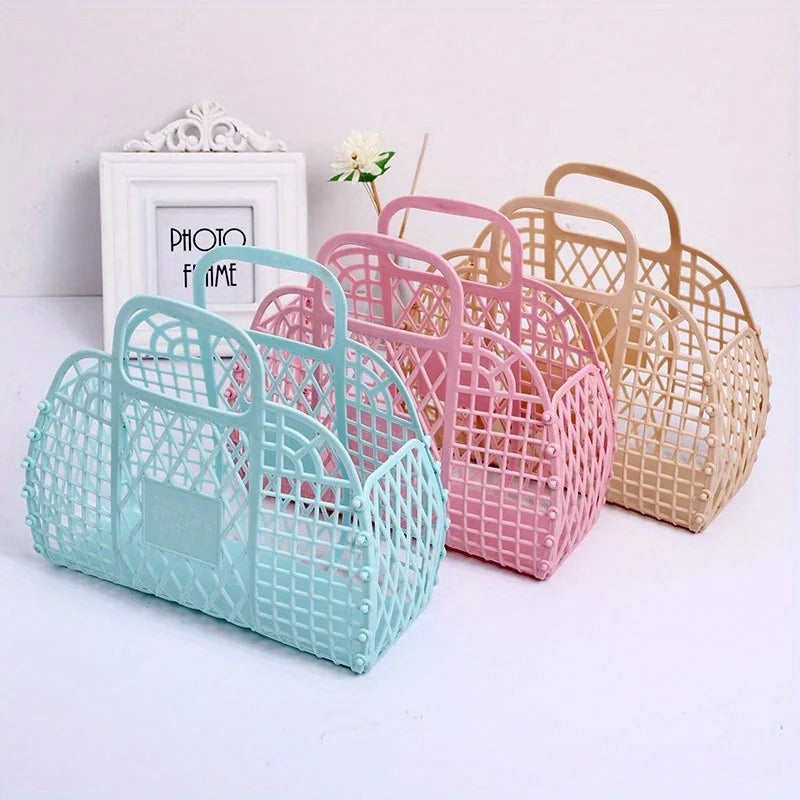 Collapsible PVC Storage Basket – Travel Cosmetic & Beach Bag Collapsible Storage Basket SPOT