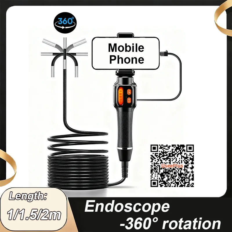 CAKI Articulating Borescope Camera 1080P HD – 6mm 1m Probe Borescope Inspection Camera SPOT