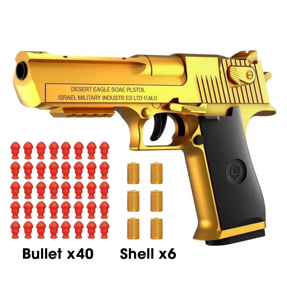 Desert Eagle Toy Gun – Shell Ejection Soft Bullet Pistol Soft Bullet Toy Gun SPOT Gold