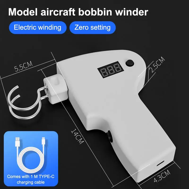 Electric Rubber Band Winder for Model Aircraft – LED Counter Hobby Winder Tool SPOT with cable
