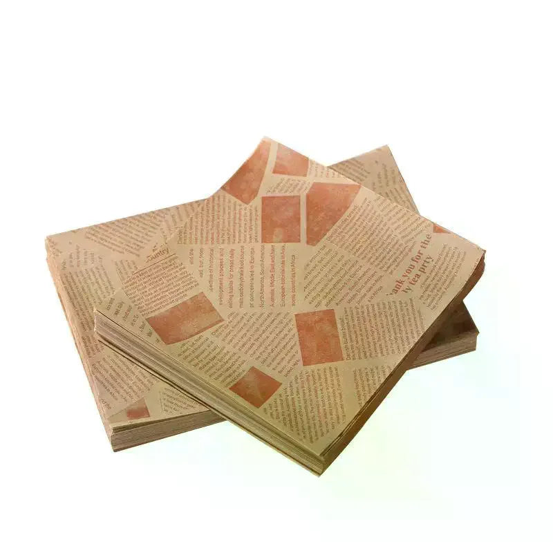 Greaseproof Food Liner Paper 50 Sheets – Retro Newspaper Print Food Liner Paper SPOT