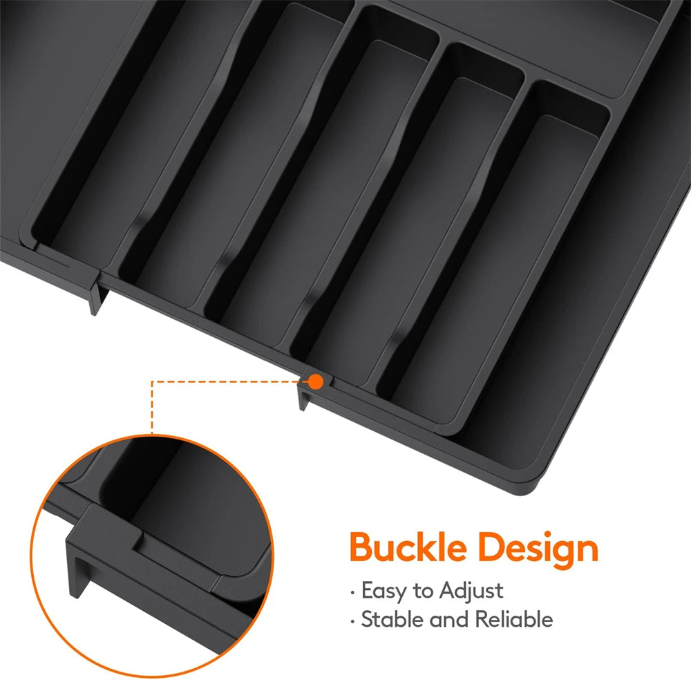Expandable Silverware Drawer Organizer – Adjustable Utensil Tray Utensil Drawer Organizer SPOT
