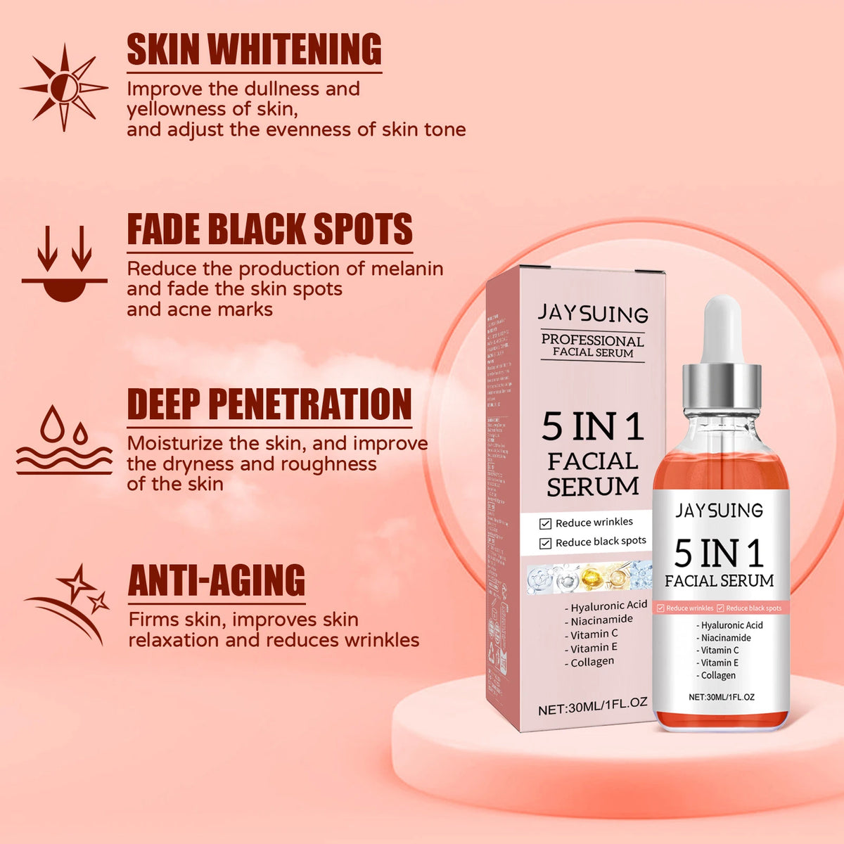 5-in-1 Skincare Set – Serum, Face Cream & Collagen Eye Patches Skincare Gift Set SPOT