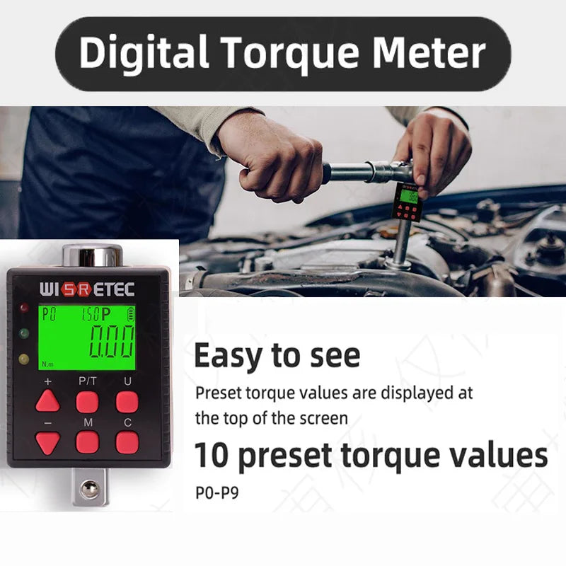WISRETEC Digital Torque Adapter 0.1–340 N.m LED & Buzzer Digital Torque Adapter SPOT