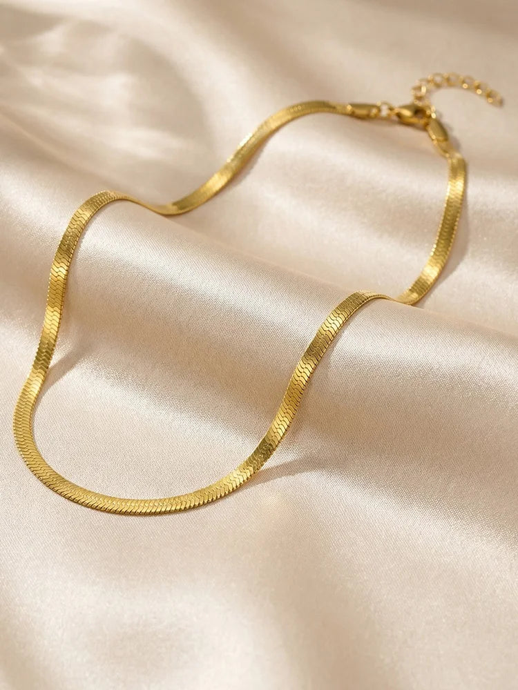 Herringbone Chain Necklace – Waterproof Stainless Steel Women Chain Necklace SPOT