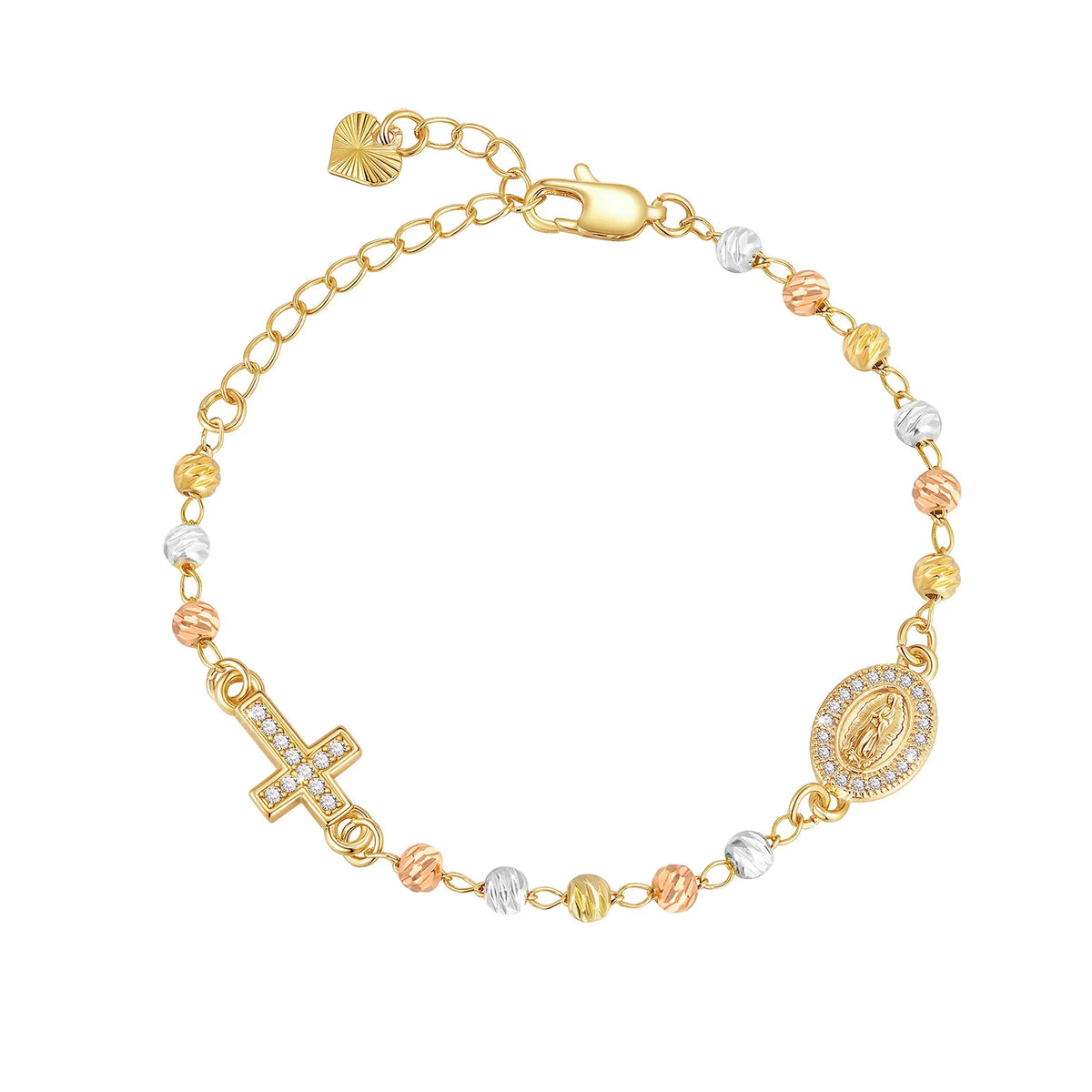 Virgin Mary Rosary Cross Bracelet | Catholic Gift for Women Religious Bracelet SPOT PBR-251G02