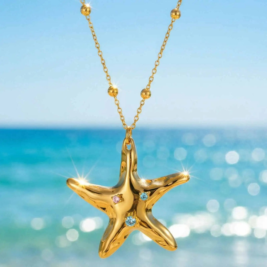 Ocean Starfish Necklace – Waterproof 316L Stainless Steel Pendant Necklace SPOT