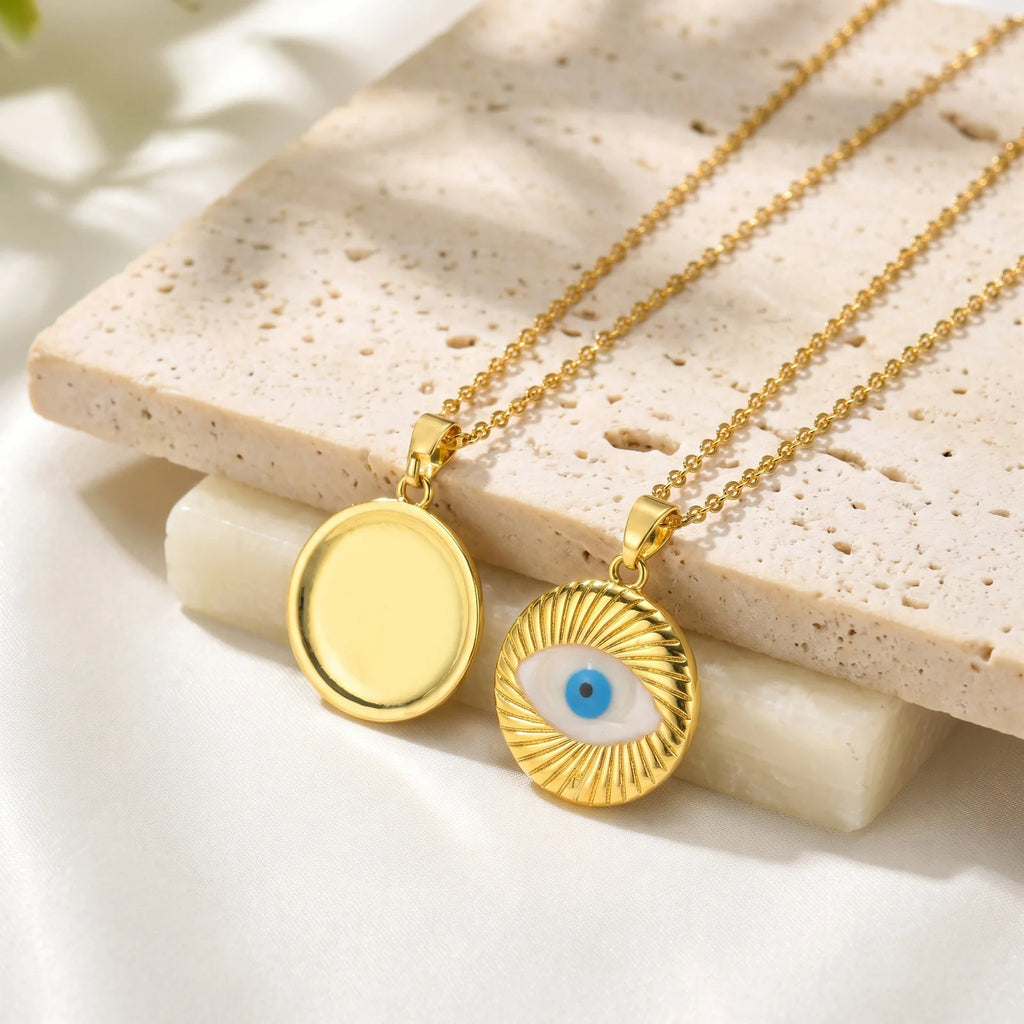 Blue Evil Eye Necklace – Gold Amulet Pendant for Women Pendant Necklace SPOT