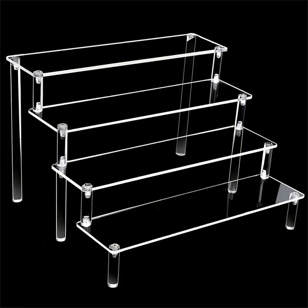 4-Tier Clear Acrylic Display Stand – Ladder Organizer Rack Display Stand Rack SPOT