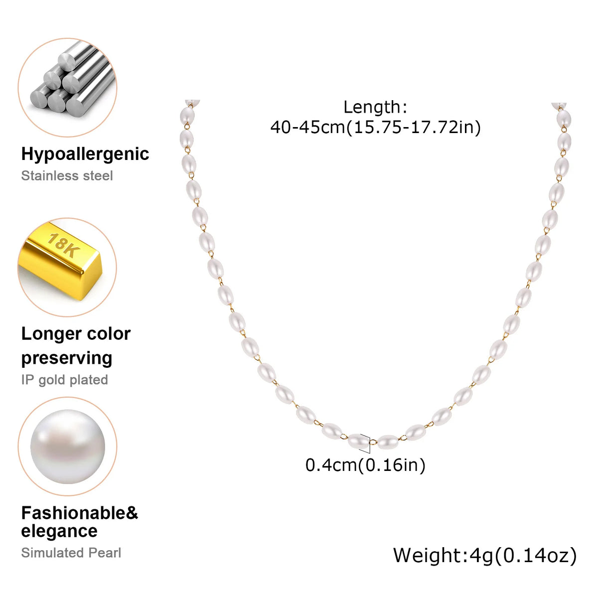 Meaeguet Pearl Beaded Layered Choker Necklace – Women's Gold Pearl Choker Necklace SPOT