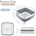 9L Collapsible Wash Basin with Drain Plug – BPA-Free Dish Tub Collapsible Wash Basin SPOT Grei Wait one size