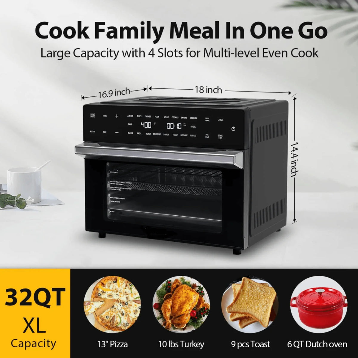 DUTRIEUX 18-in-1 Air Fryer Toaster Oven 30L with Rotisserie Air Fryer Toaster Oven SPOT