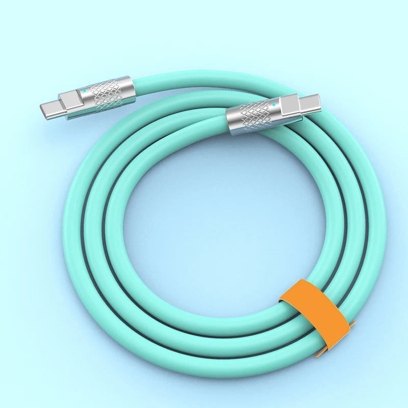 120W USB-C Fast Charging Cable – Liquid Silicone 1M/1.5M/2M USB-C Charging Cable SPOT green 1m