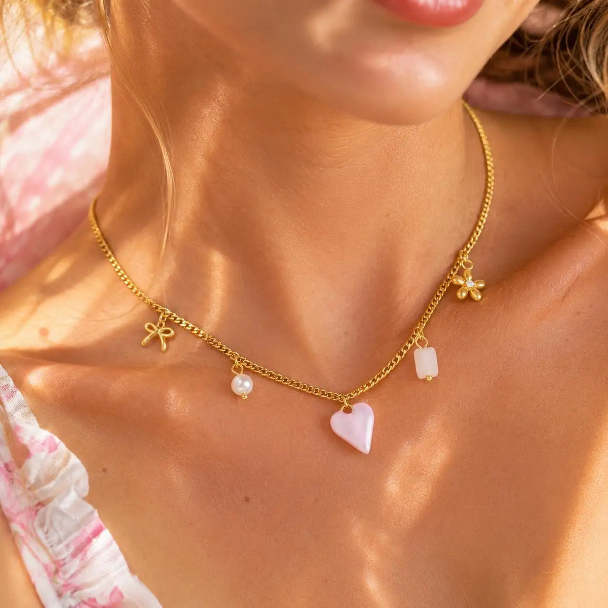 18K Gold Plated Pink Heart Pendant Necklace – Waterproof Pendant Necklace SPOT Default Title