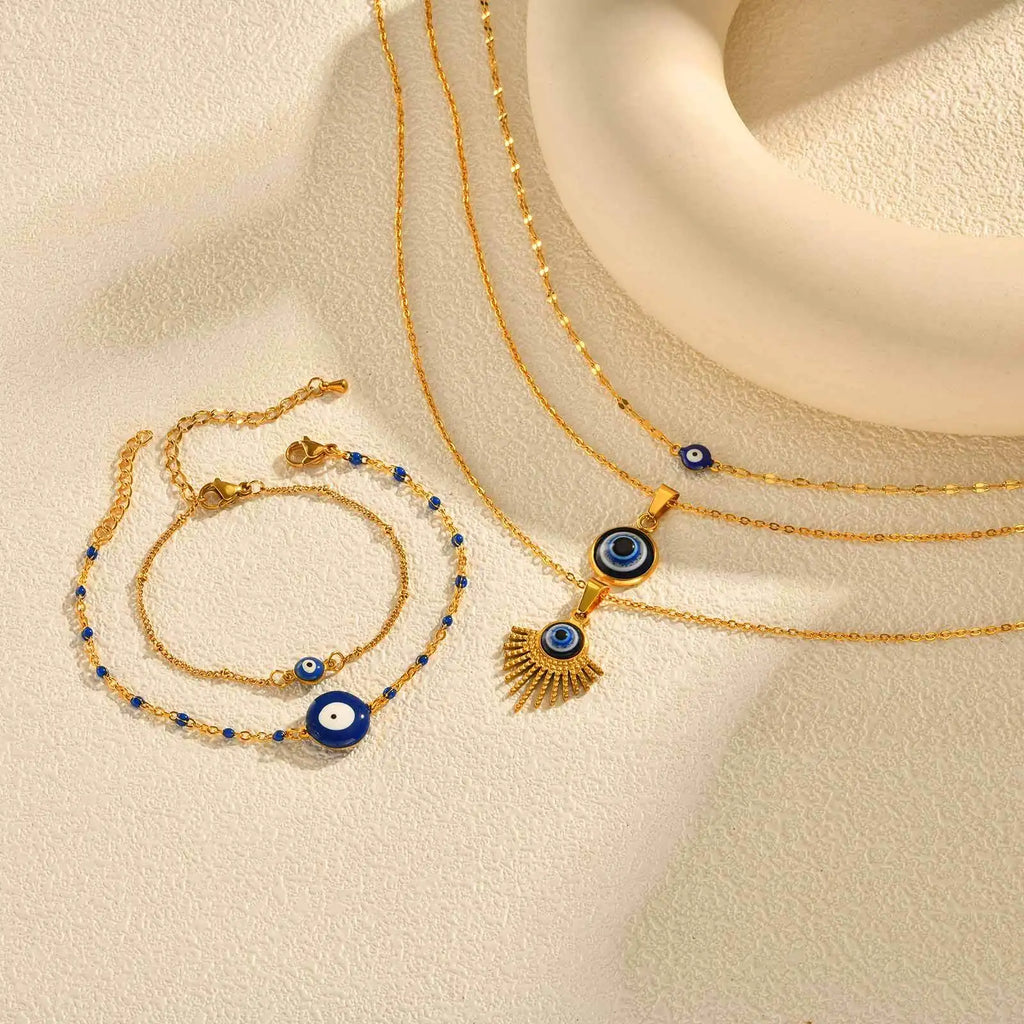 Evil Eye Pendant Necklace for Women – Gold Lucky Amulet Charm Pendant Necklace SPOT