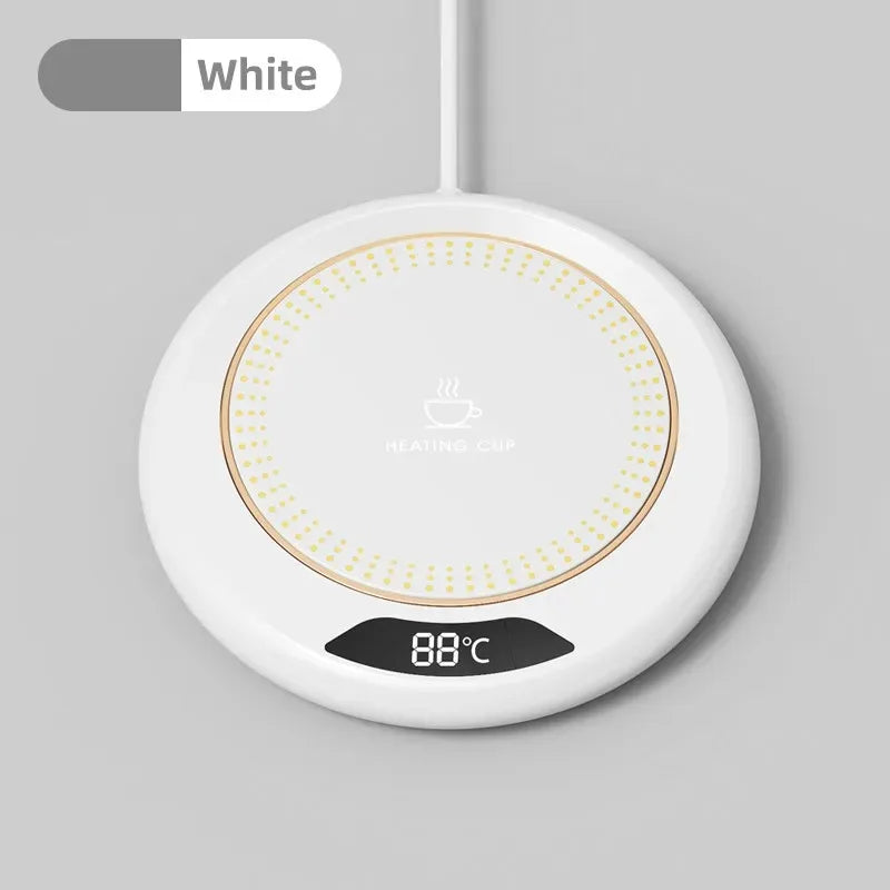 USB Heated Mug Coaster – 3-Speed Temp Control 55–75°C USB Mug Warmer SPOT white