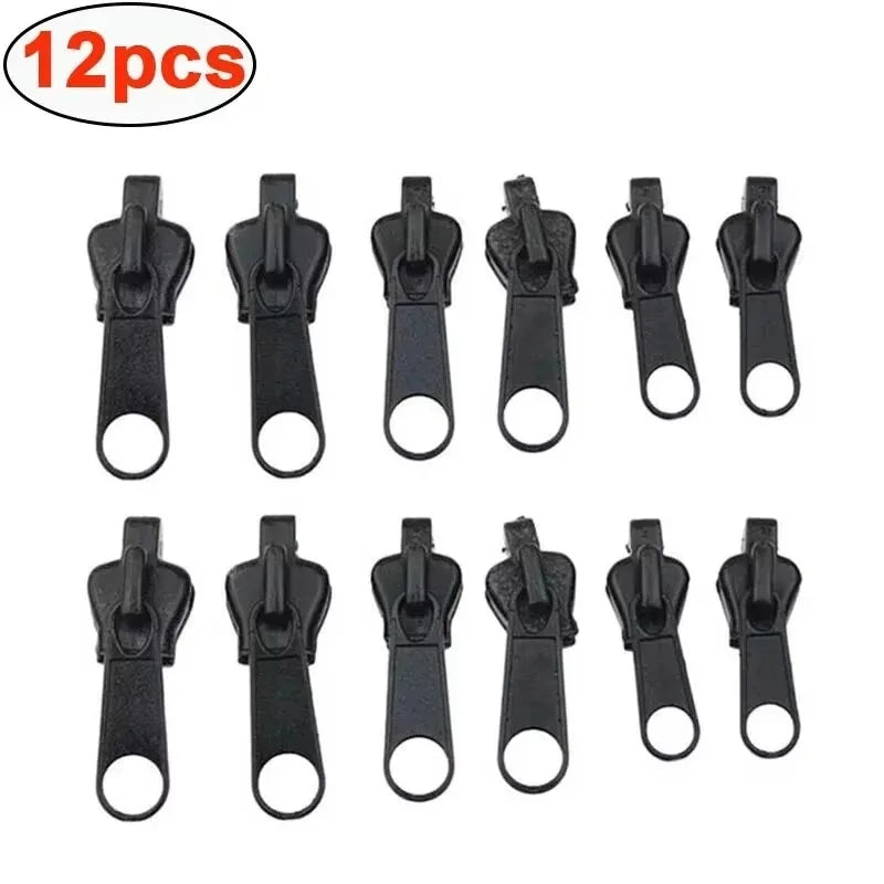 Instant Zipper Repair Kit – Universal Zip Slider Replacement Set Zipper Repair Kit SPOT Black-12pcs