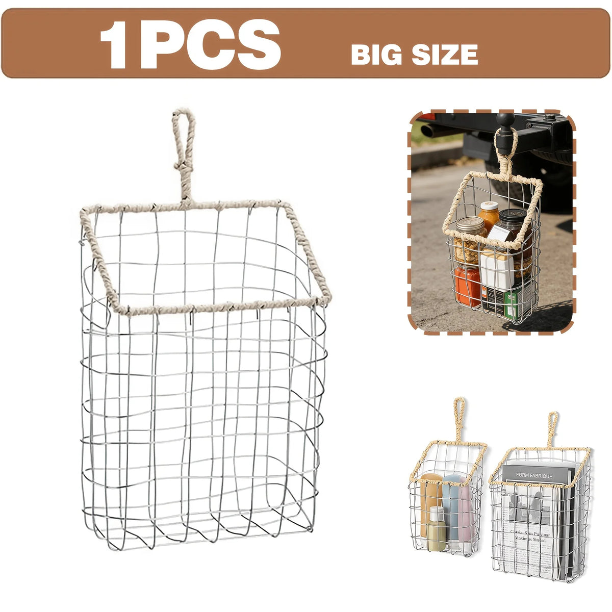 Japanese Wire Wall-Mounted Storage Basket & Hanging Shelf Wall Storage Basket SPOT large
