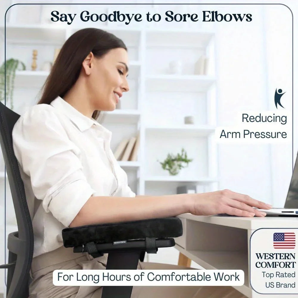 Memory Foam Armrest Pad – Elbow & Wrist Cushion for Office Chair Chair Armrest Pad SPOT